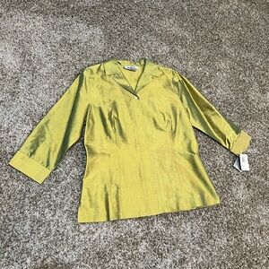 Alfani Olive Silk Blouse